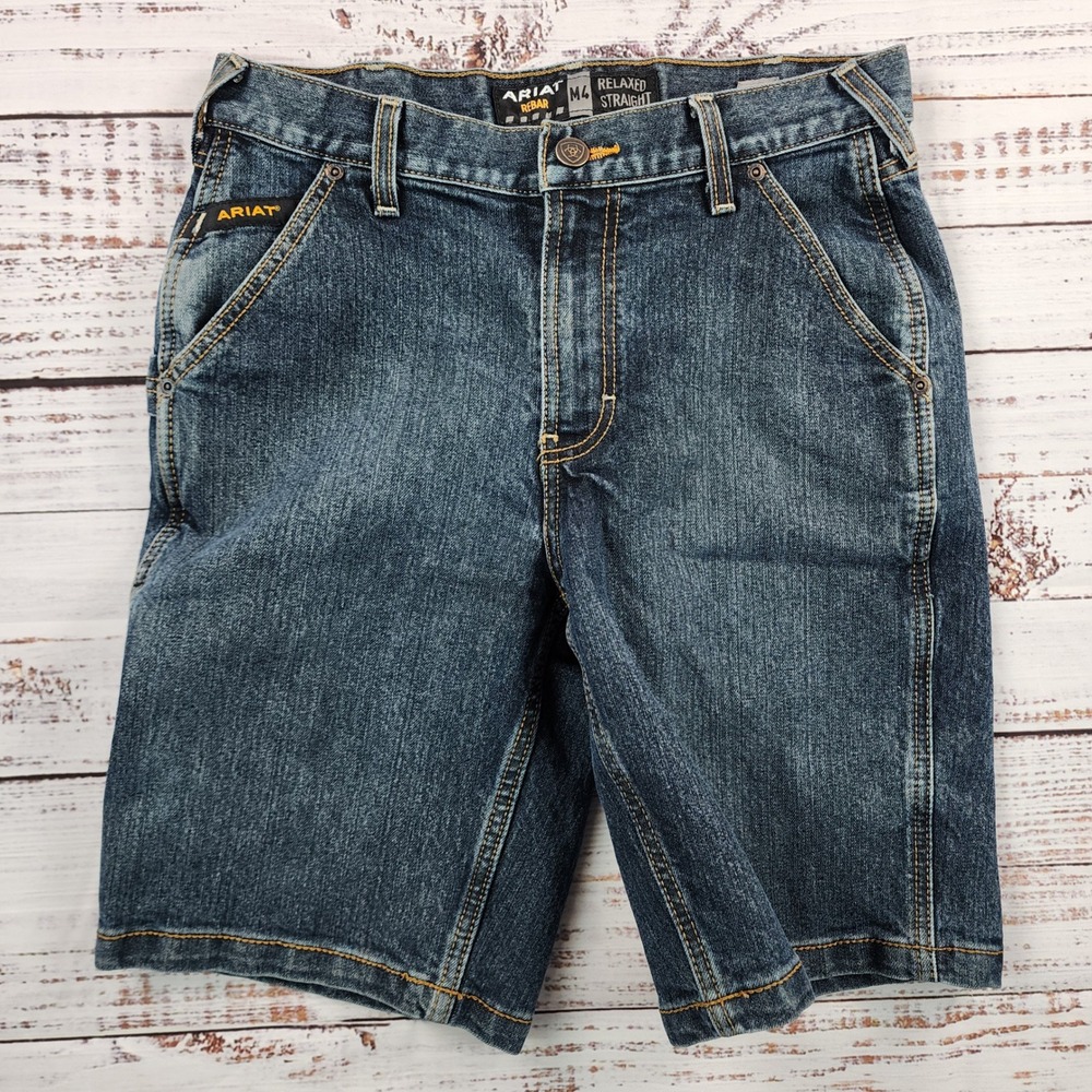 Ariat Rebar M4 Work Shorts Men 29 Relaxed Straight Denim Carpenter Utility Jean